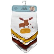 Wholesale - 5pk EXPLORER BANDANA BIBS - INTERLOCK C/P 72, UPC: 191655236439